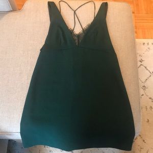 Green Zara dress with lace detail
